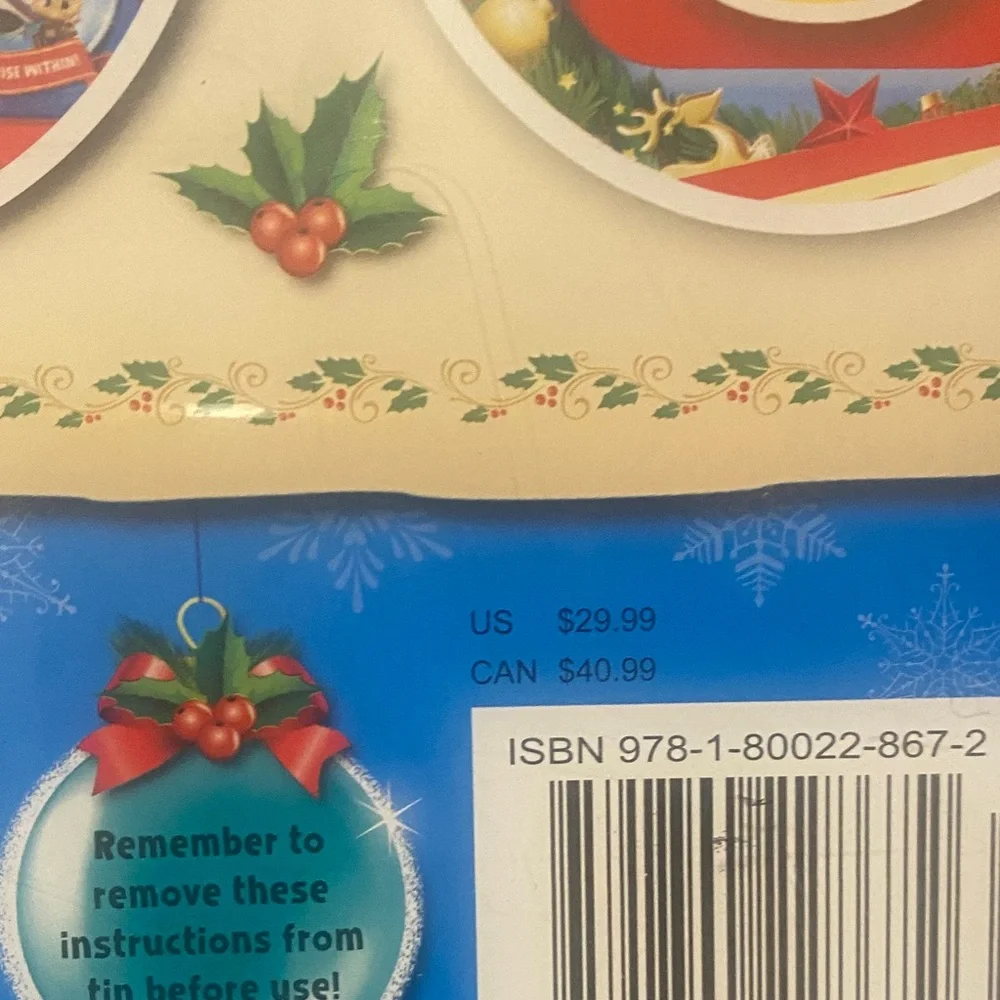 Disney Christmas Countdown Tin - Red & Blue Holiday Advent